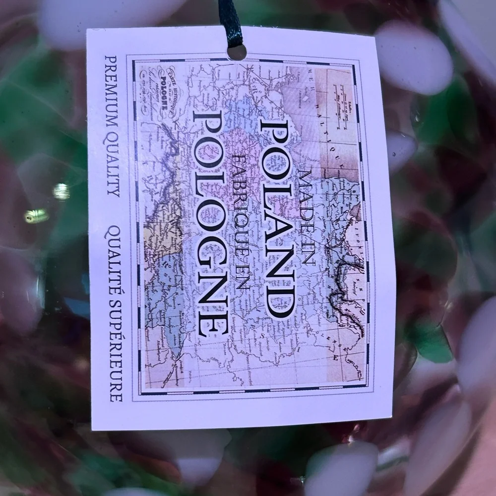 ZORZA Made In Poland Handblown Glass Tabletop Orb Ornament NWTS
